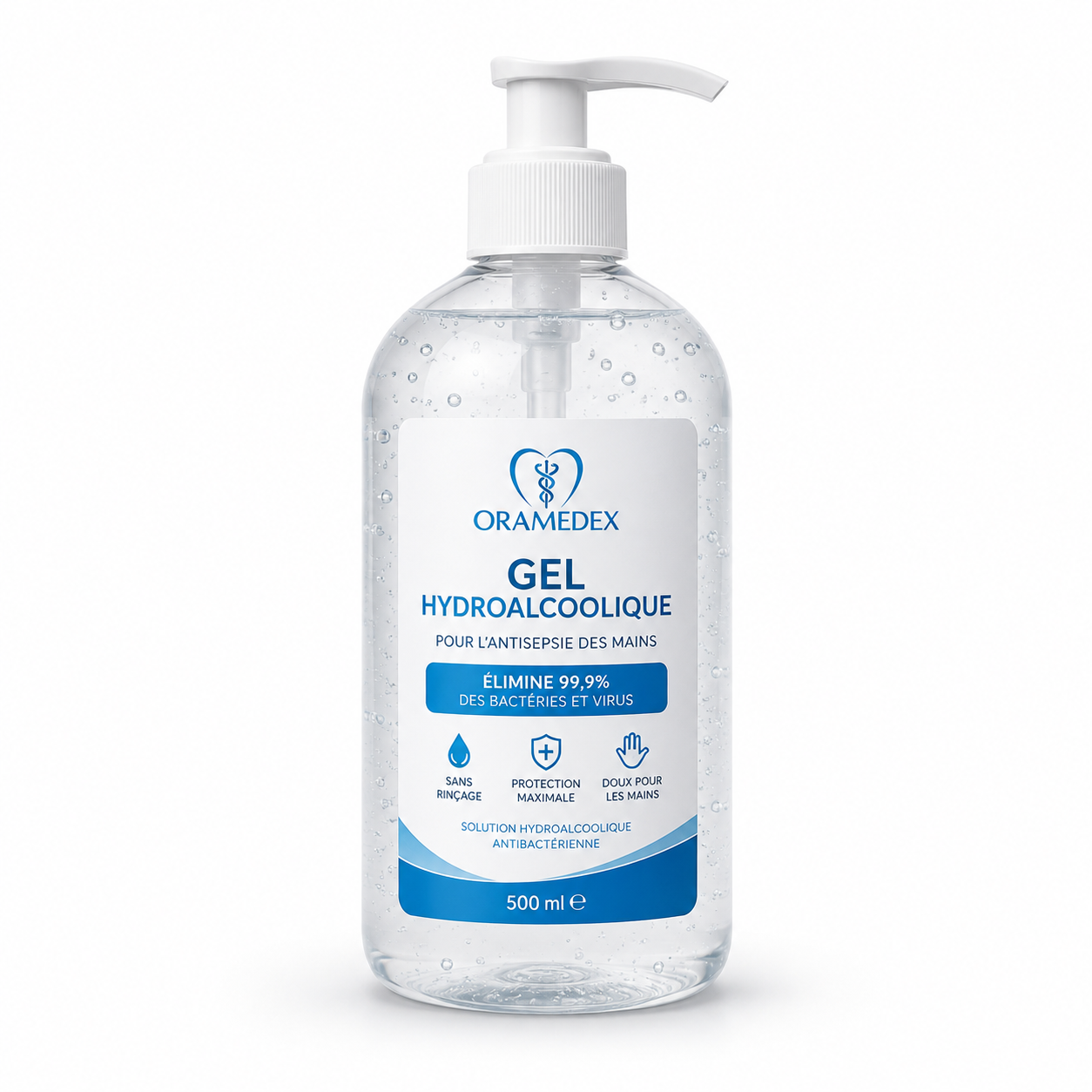 Gel hydroalcoolique 500 ml avec pompe