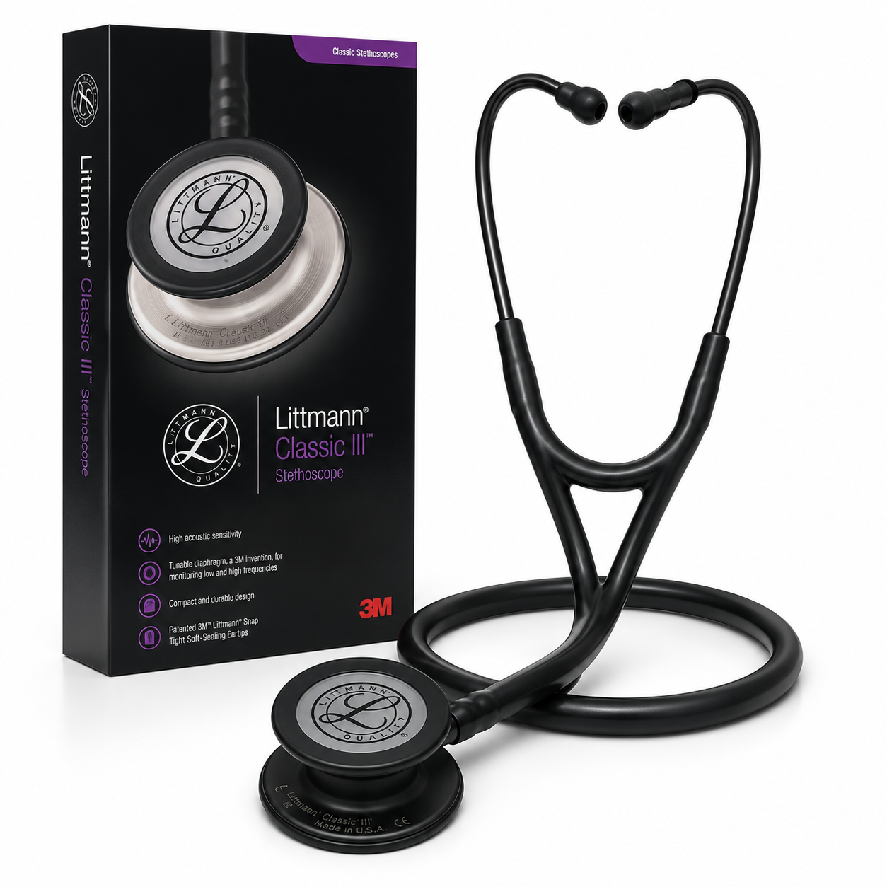 Stéthoscope Littmann Classic III noir