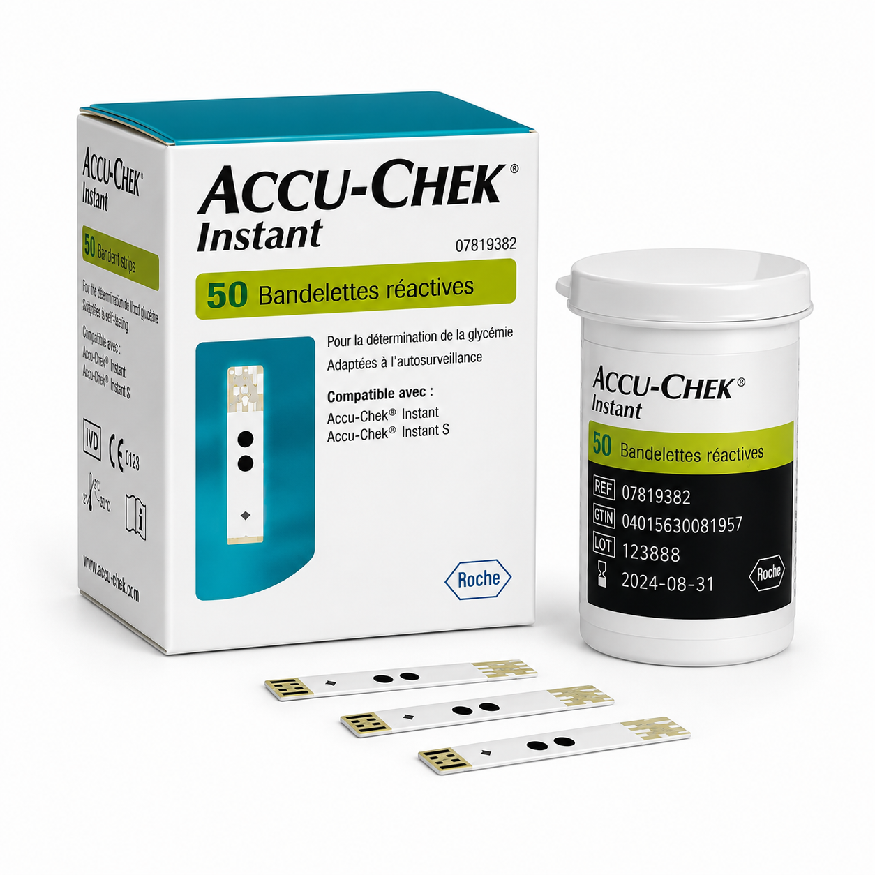 Bandelettes glycémie Accu-Chek Instant 50 pièces
